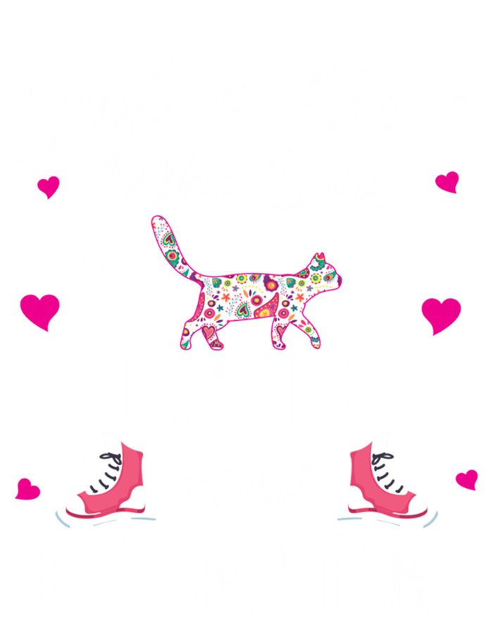 Just A Who Loves Cats And Ice Skating Skate Gift Kids Hoodie