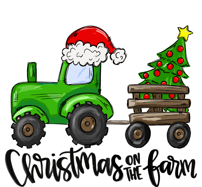 Christmas On The Farm Tractor Boy Farm Birthday Gifts V-Neck T-Shirt