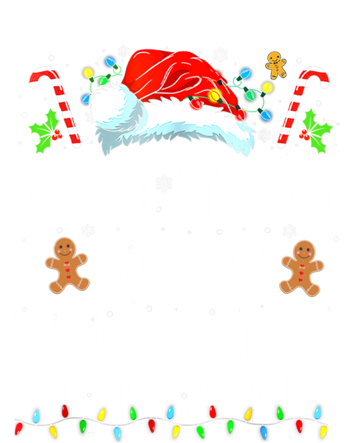 Most Likely To Play Video Games On Christmas Family Matching Gift Women's Flannel Pajama Set