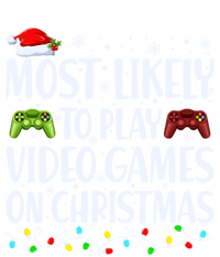 Most Likely To Play Video Games On Christmas Gift Full-Length Apron With Pockets