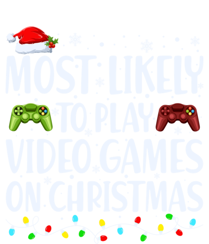 Most Likely To Play Video Games On Christmas Gift Full-Length Apron With Pockets