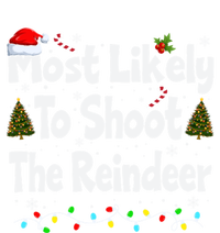 Most Likely To Shoot The Reindeer Funny Family Christmas Cute Gift Softstyle Adult Sport Polo