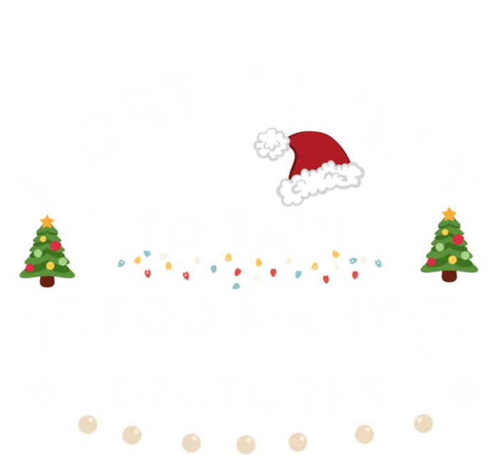 Most Likely To Take Too Y Pictures Christmas Gift Striped Beanie with Solid Band