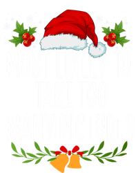 Most Likely To Take Too Y Pictures Funny Christmas Cute Gift Stripe Pom Pom Beanie