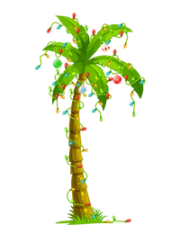 Palm Tree Christmas Lights And Ornats Hawaii Tropical Xmas Meaningful Gift T-Shirt