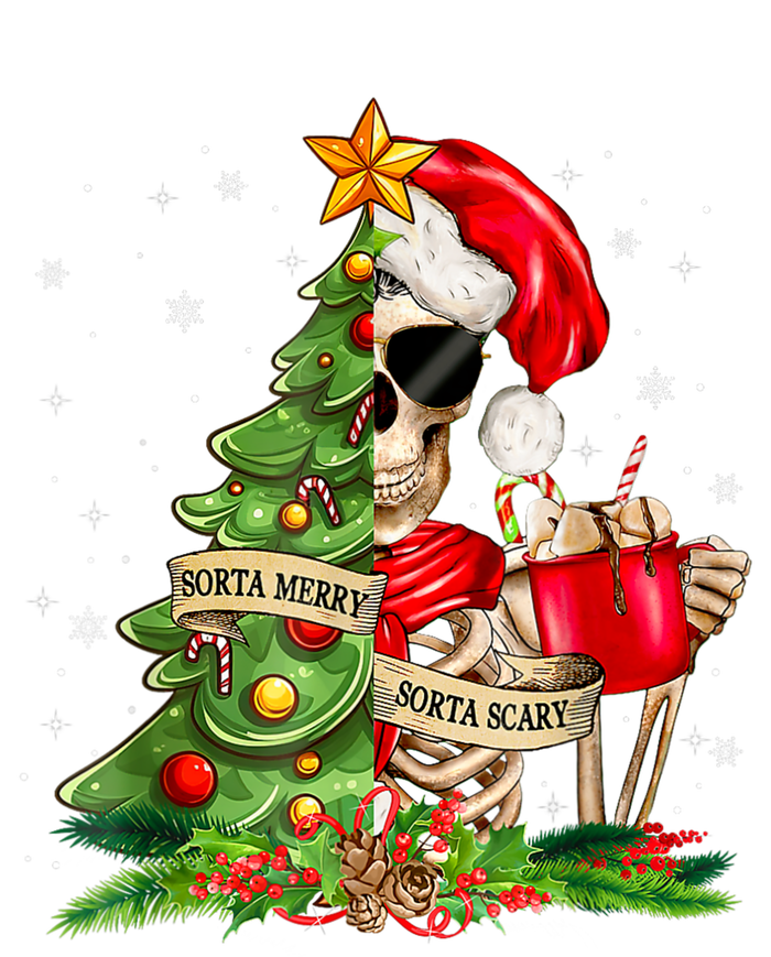 Funny Christmas Sorta Merry Sorta Scary Skeleton Xmas Tree Women’s Perfect Tri Rocker Tank