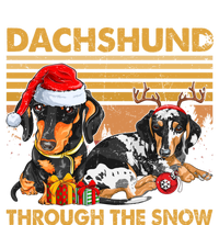 Retro Dachshund Dog Through The Snow Lovers Merry Christmas Gift Premium T-Shirt