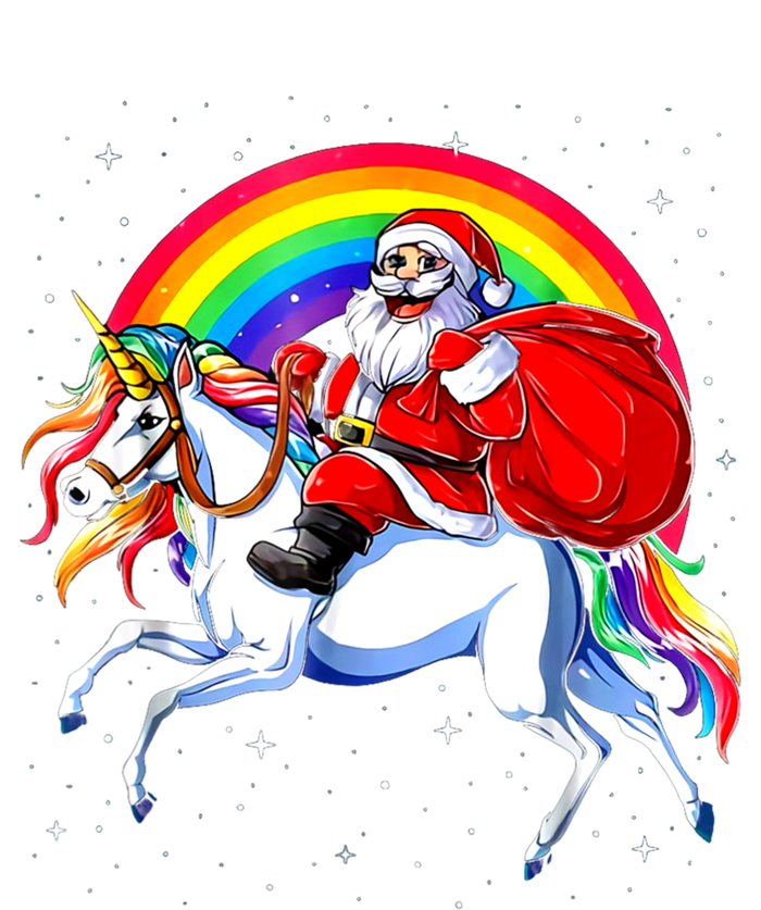 Santa Claus Riding Unicorn Rainbow Christmas Gifs Gift Sustainable Beanie