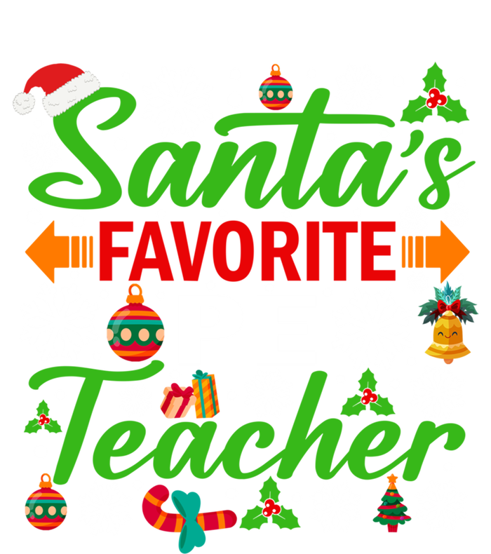 SantaS Favorite Pe Teacher Gift Funny Christmas Xmas Gift Full-Length Apron With Pockets