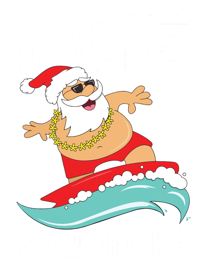 Mele Kalikimaka Hawaiian Christmas Hawaii Surfing Santa Short Sleeve Black Sweatshirt Cinch Pack Bag