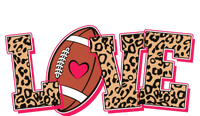 Love Heart Football Sports Fan Cute Leopard Print Bumper Sticker