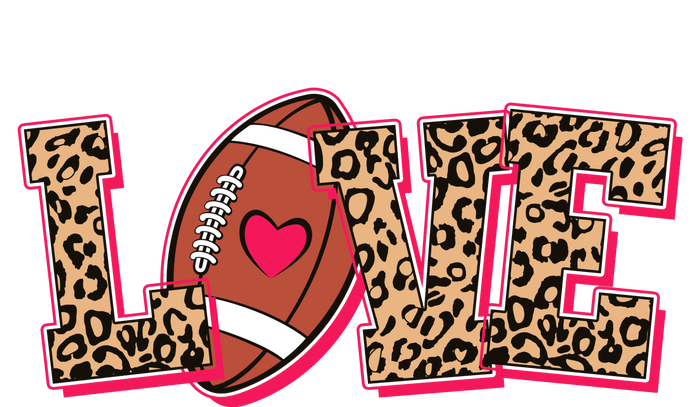 Love Heart Football Sports Fan Cute Leopard Print Bumper Sticker