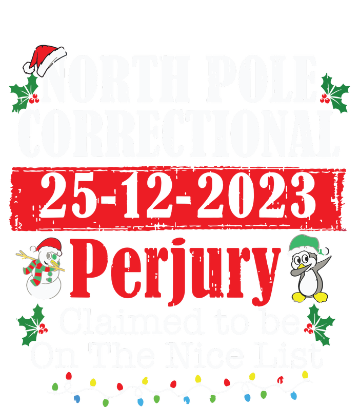 North Pole Correctional Perjury Family Matching Christmas Coaster