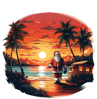 Cool Sunset Holiday Under Palm Trees With Santa And Xmas Funny Gift Long Sleeve Shirt