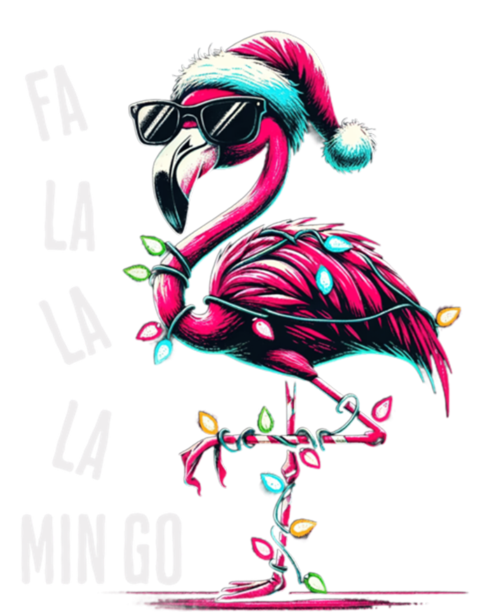 Christmas Fa La La Mingo Flamingo Xmas Gift Stripe Pom Pom Beanie