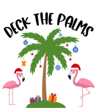 Deck The Palms Funny Christmas Palm Tree Flamingo Gift Tall T-Shirt