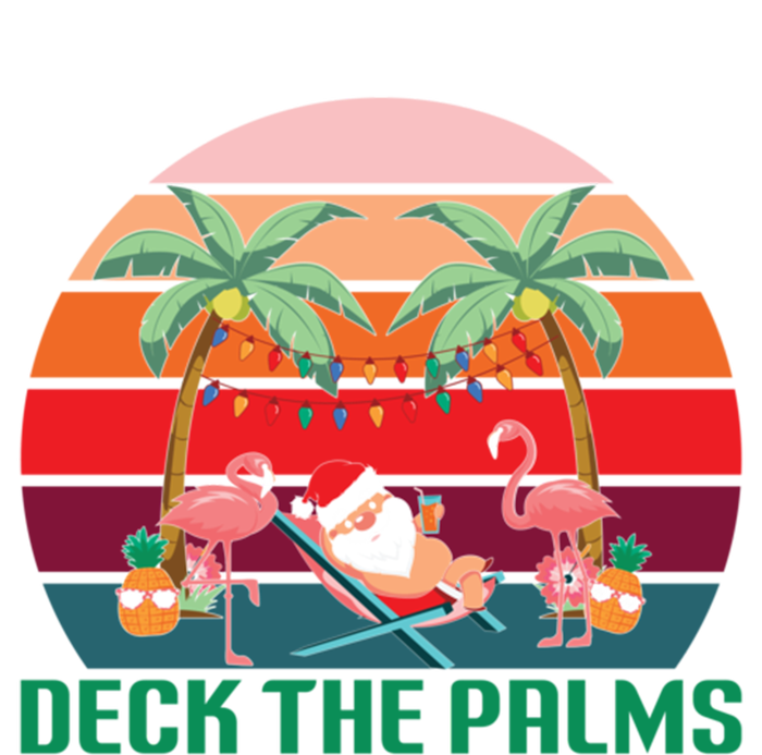 Deck The Palms Tropical Christmas In July Santa Flamingo Cool Gift Sweatshirt