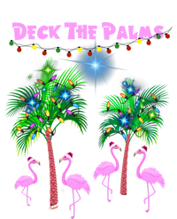 Deck The Palms Tropical Christmas Pink Flamingos Palm Tree Funny Gift Doggie Tank