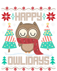 Happy Owlidays Funny Owl Ugly Christmas Sweaters Womens CVC Long Sleeve Shirt