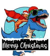 Cat Riding Dinosaur Christmas Pajama Cute Trex Santa Hat Mousepad