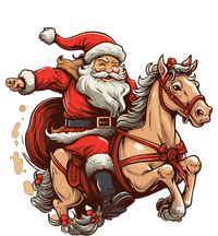 Funny Horse With Santa Claus For Christmas Holidays T-Shirt