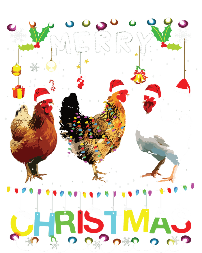 Merry Christmas Chicken Shirts Santa Hat Lights Xmas Funny Toddler Sweatshirt