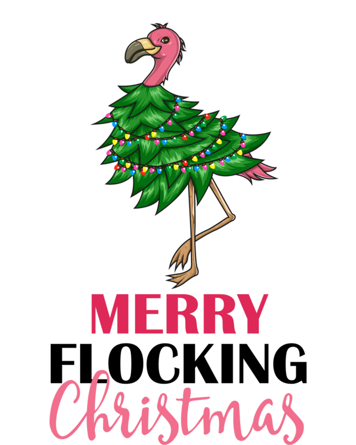 Flamingo Christmas Tree Merry Flocking Christmas Funny Pun Gift T-Shirt