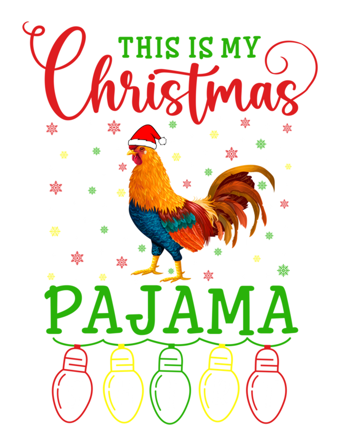 Chicken Santa Hat Xmas Light This Is My Christmas Pajama Gift Women's Long Sleeve Flannel Pajama Set 