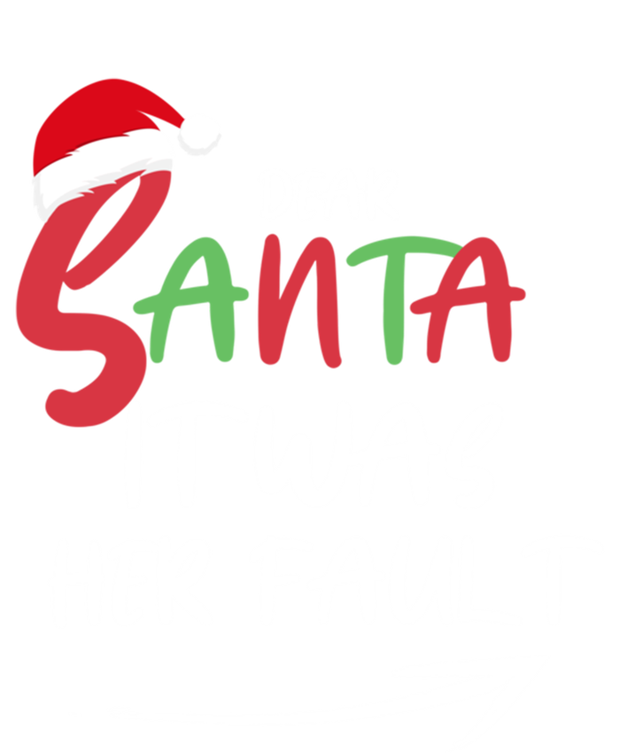 Dear Santa It Was Her Fault Funny Christmas Couples Matching Gift T-Shirt