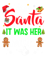 Dear Santa It Was Her Fault Funny Christmas Couples Gift Zip Tote Bag