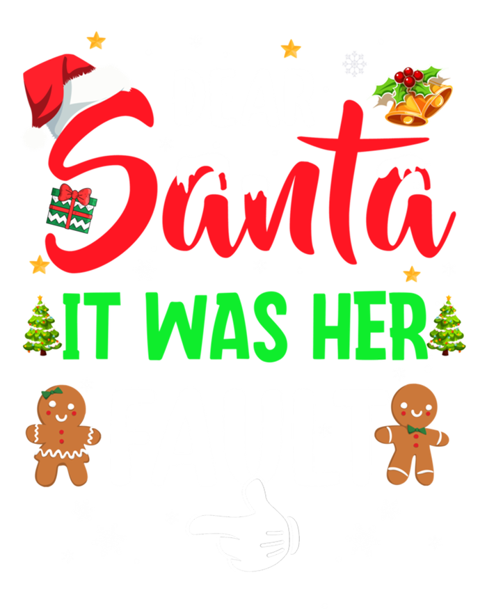 Dear Santa It Was Her Fault Funny Christmas Couples Gift Zip Tote Bag