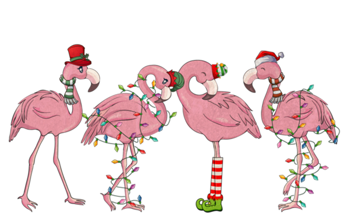 Flamingo Christmas Lights Pink Flamingo Xmas Squad Funny Gift T-Shirt