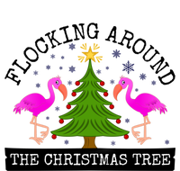 Flocking Around The Christmas Tree Pink Flamingo Christmas Gift T-Shirt