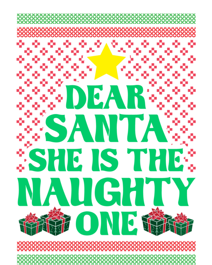 Dear Santa She Is The Naughty One Funny Matching Xmas Gift Ladies Essential Tank