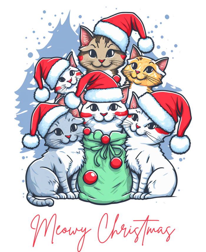 Meowy Christmas Cat Lover Holiday Doggie Tank