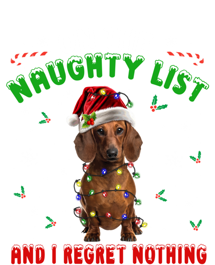 On The Naughty List And I Regret Nothing Dachshund Christmas Gift Ladies Essential Flowy Tank