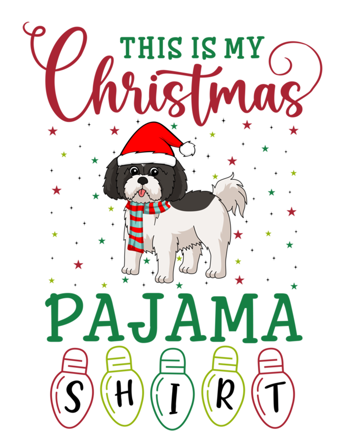 Shih Tzu Dog Xmas Light Funny This Is My Christmas Pajama Meaningful Gift Ladies Essential Flowy Tank