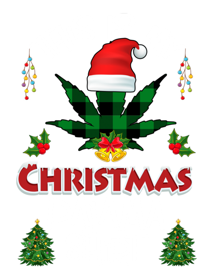 This Is My Christmas Pajama Santa Hat Weed Marijuana Xmas Gift T-Shirt