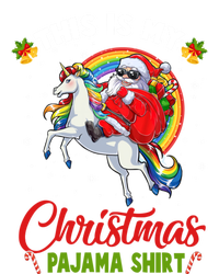 This Is My Christmas Pajama Gift Funny Santa Riding Unicorn Great Gift Stripe Pom Pom Beanie