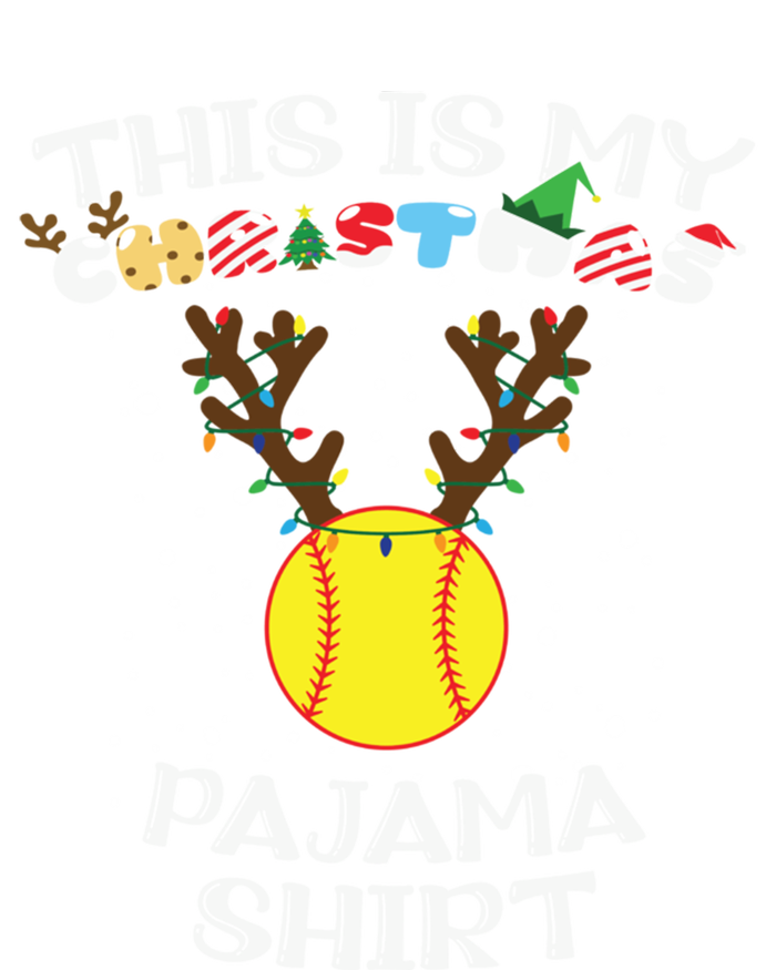 This Is My Christmas Pajama Softball Reindeer Funny Gift Hoodie