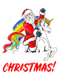 Unicorn Santa Claus Christmas Holiday Santa Riding Unicorn Gift Striped Beanie with Solid Band