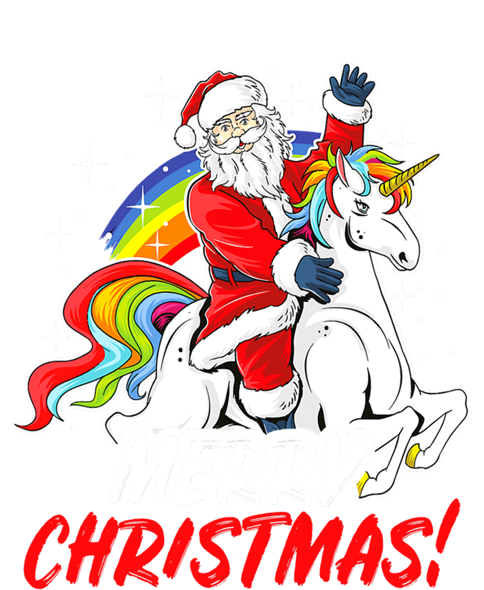 Unicorn Santa Claus Christmas Holiday Santa Riding Unicorn Gift Striped Beanie with Solid Band