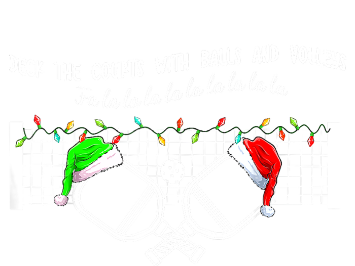 Deck The Courts With Balls And Volleys Christmas Pickleball T-Shirt