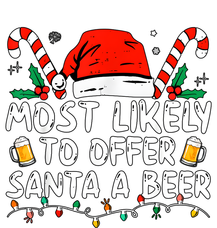 Most Likely To Offer Santa A Beer Funny Drinking Christmas Doggie Tank