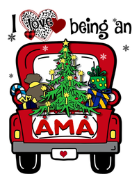 I Love Being An Ama Tree Truck Happy Family New Christmas Gift Stripe Pom Pom Beanie