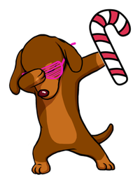 Christmas Dabbing Dachshund Puppy Dog Candy Cane Dance Gift Tote Bag