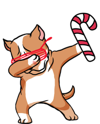 Christmas Dabbing Pitbull Puppy Dog Candy Cane Dance Gift T-Shirt