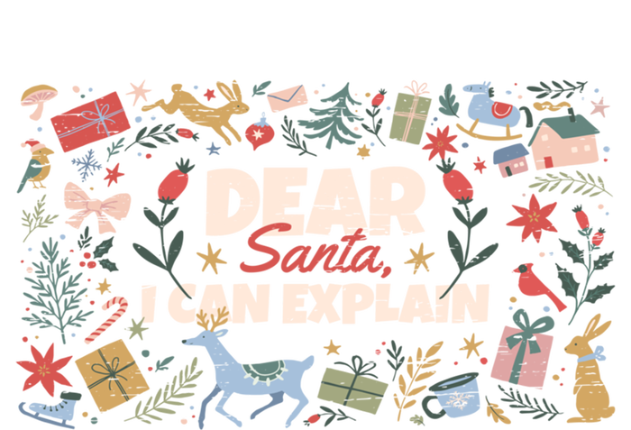 Dear Santa I Can Explain Christmas Xmas Holidays Reindeer Gift T-Shirt