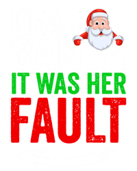 Dear Santa It Was Her Fault Funny Matching Couples Christmas Gift Women's Flannel Pajama Set