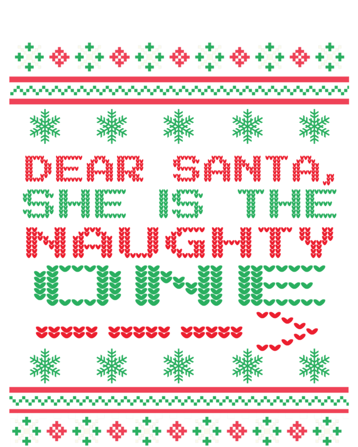 Dear Santa She Is The Naughty One Christmas Ugly Sweater Cool Gift Mesh Reversible Basketball Jersey Tank